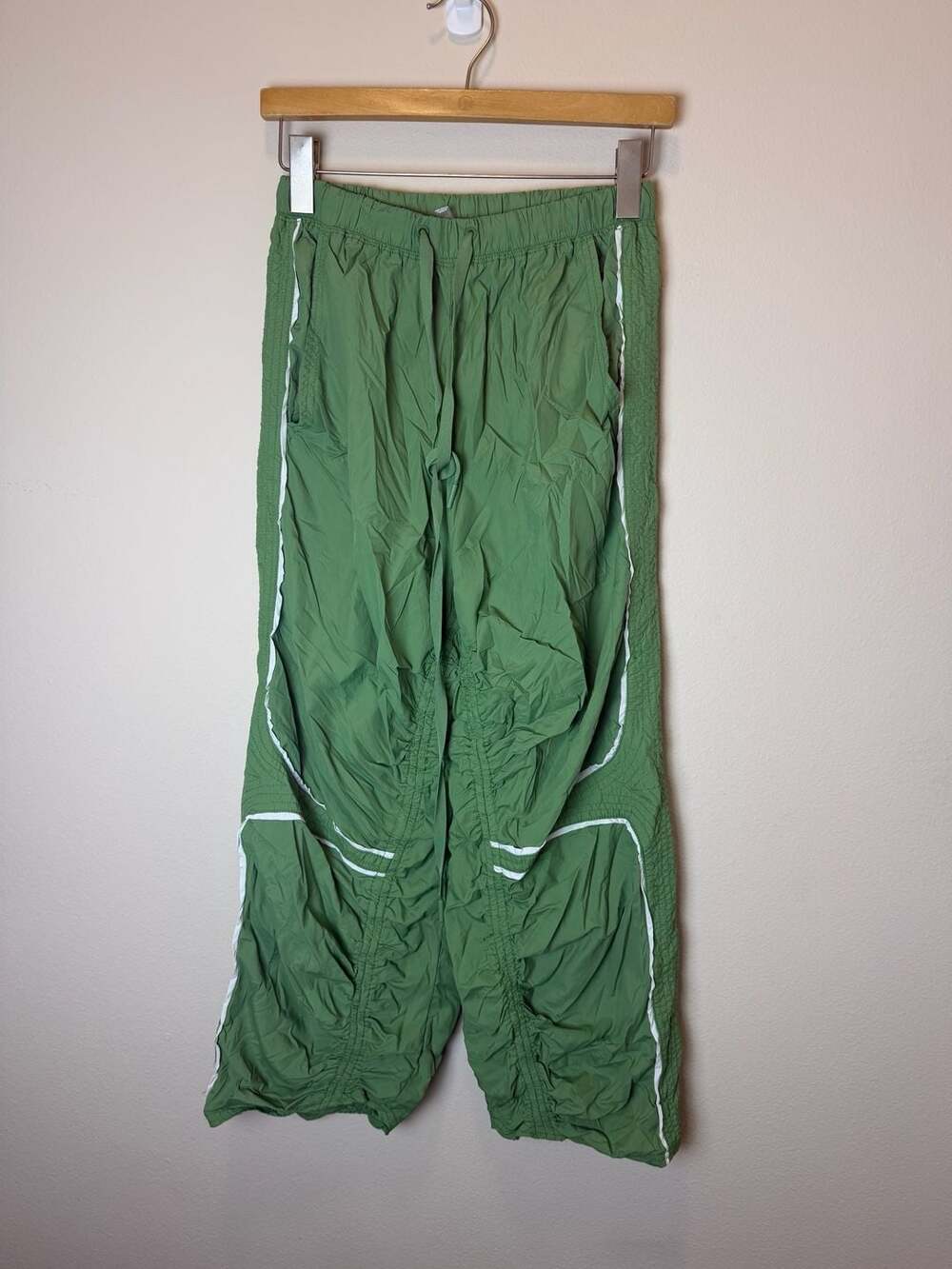 Free People Track Star Pants Green Nylon Jogger Pants